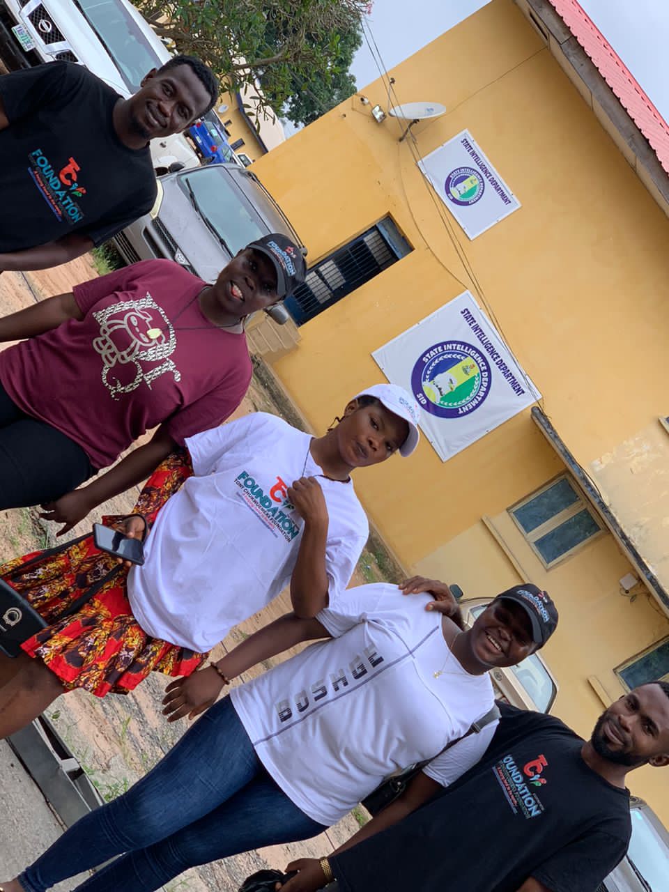 The team during a visit to a partner office.