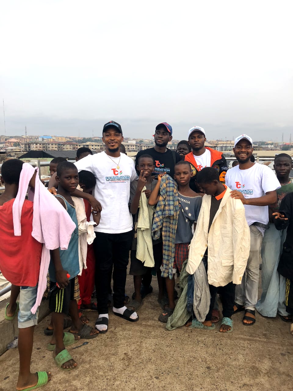 Clothing handed out to children living and working on the streets.