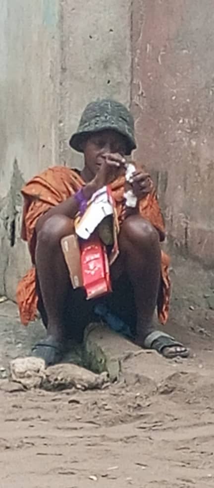 Relief items handed directly to a man living rough.